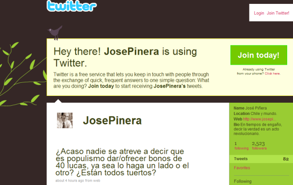 Twitter de José Piñera